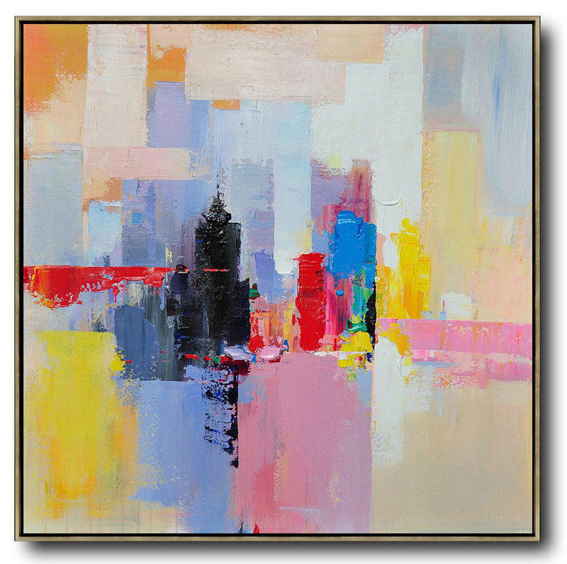 Oversized Canvas Art On Canvas,Oversized Palette Knife Painting Contemporary Art On Canvas,Pop Art Canvas White,Red,Black,Blue